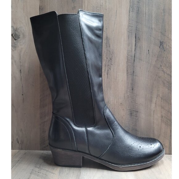 NEW Propét Rumor Black Leather Mid Shaft Boots 9.5 - Picture 12 of 14